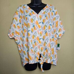 NWT Dip Linen Blend Pear Top